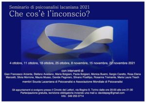 affiche seminario de psicoanalisi lacaniano 2021 torino