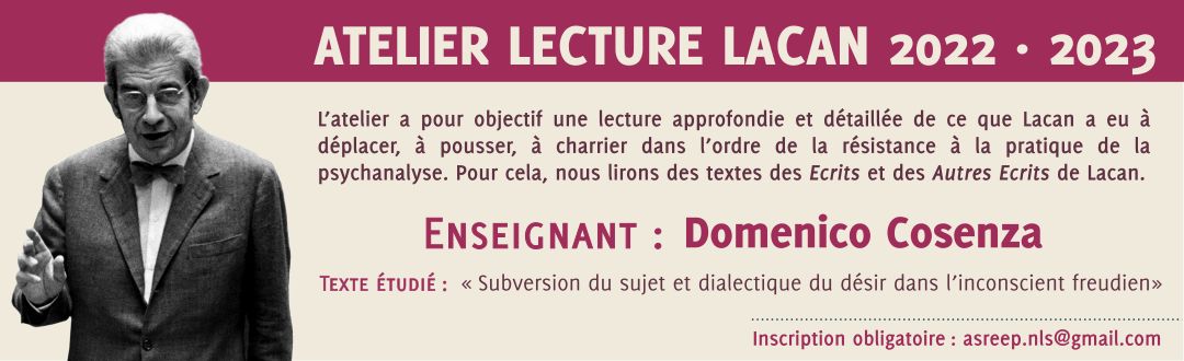 Atelier Lecture Lacan 2022-2023