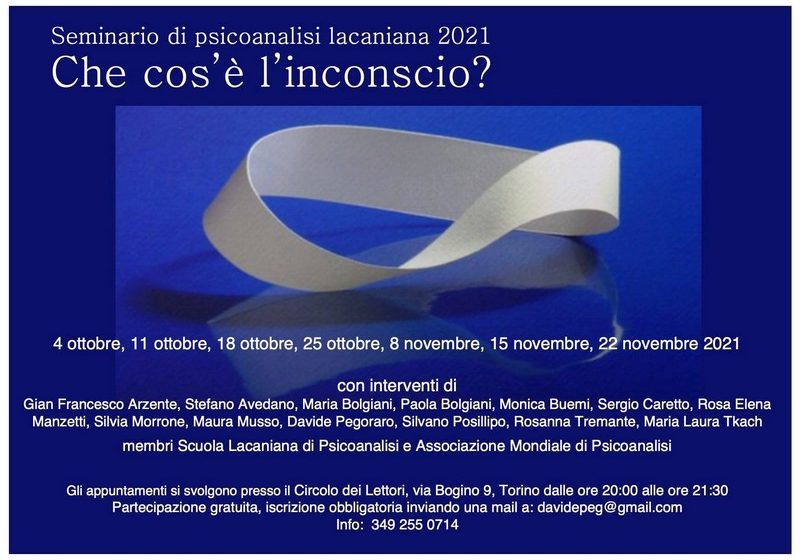 affiche seminario de psicoanalisi lacaniano 2021 torino